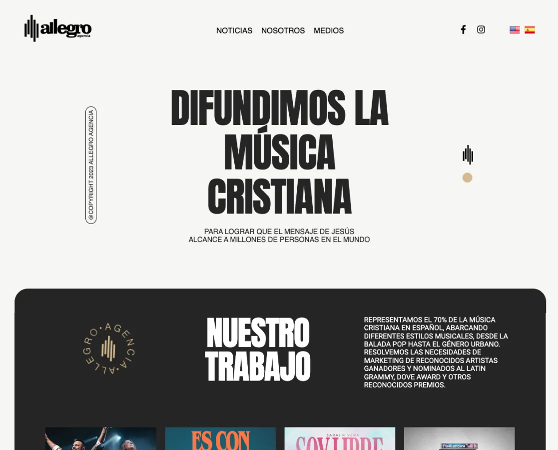 Allegro Agencia: Sitio de agencia musical